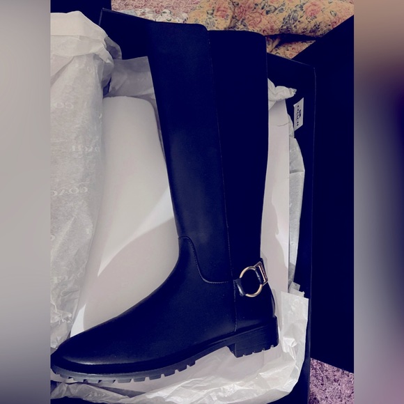 Coach Shoes - COACH FITZ LEATHER riding black BOOTS WOMENS SIZE 7.5